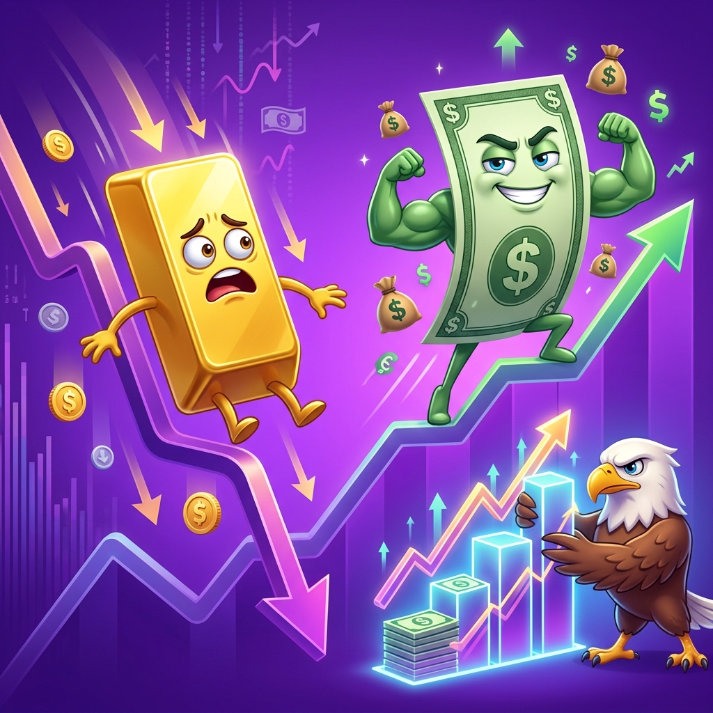 Emas Jatuh 2% Akibat Dolar AS Menguat dan Hasil Bon Meningkat